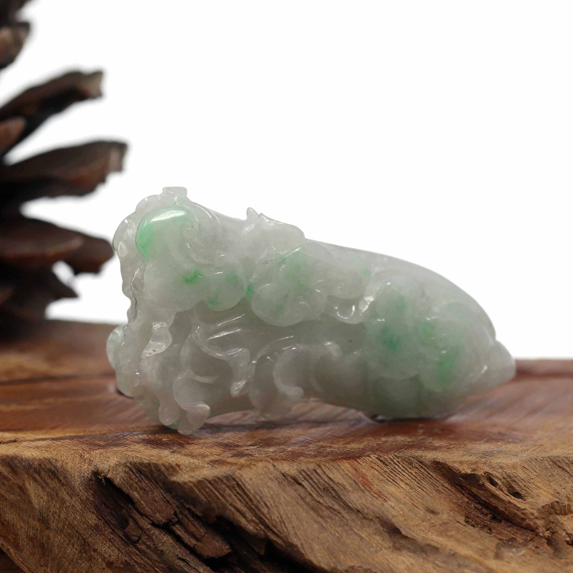 Baikalla Jewelry Jade Carving Necklace Baikalla Natural Jadeite Jade "Lucky Cabbage" Carving, Collectibles