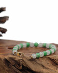 Baikalla Jewelry jade beads bracelet High Green Jadeite Jade Beads Bracelet With 18K Yellow Gold Clasp ( 6 mm )