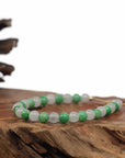 Baikalla Jewelry jade beads bracelet High Green Jadeite Jade Beads Bracelet With 18K Yellow Gold Clasp ( 6 mm )