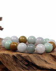 Baikalla Jewelry jade beads bracelet Natural Jadeite Jade 13mm Round Beads Bracelet ( 13 mm ) For Men