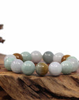 Baikalla Jewelry jade beads bracelet Natural Jadeite Jade 13mm Round Beads Bracelet ( 13 mm ) For Men