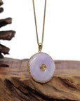 Baikalla Jewelry Jade Pendant Necklace Baikalla "Good Luck Button" Necklace Lavender Jadeite Jade Lucky KouKou Pendant Necklace