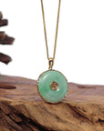 Baikalla Jewelry Jade Pendant Necklace Baikalla "Good Luck Button" Necklace Green Jadeite Jade Lucky KouKou Pendant Necklace