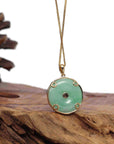 Baikalla Jewelry Jade Pendant Necklace Baikalla "Good Luck Button" Necklace Green Jadeite Jade Lucky KouKou Pendant Necklace