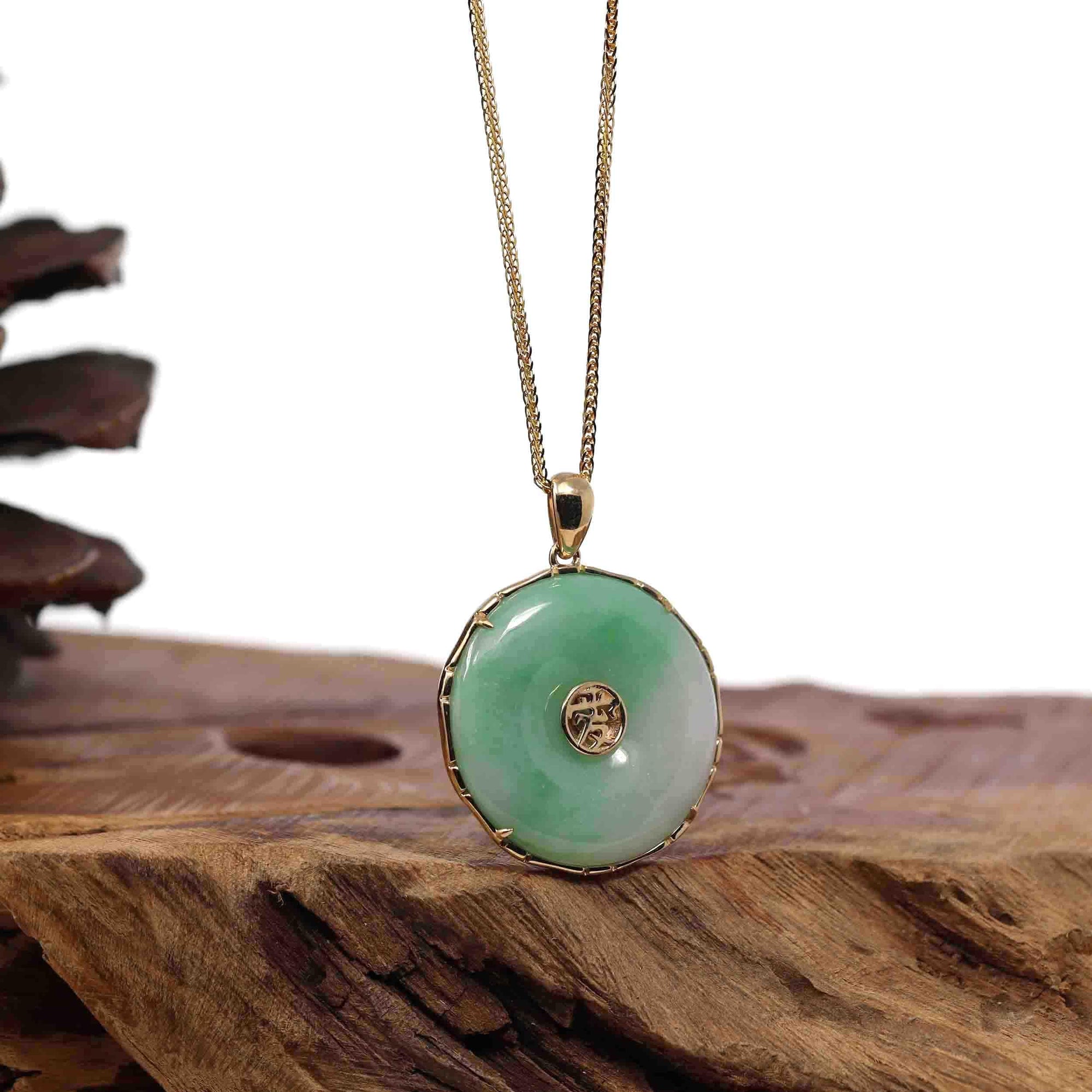 Baikalla Jewelry Jade Pendant Necklace Baikalla &quot;Good Luck Button&quot; Necklace Lavender Jadeite Jade Lucky KouKou Pendant Necklace