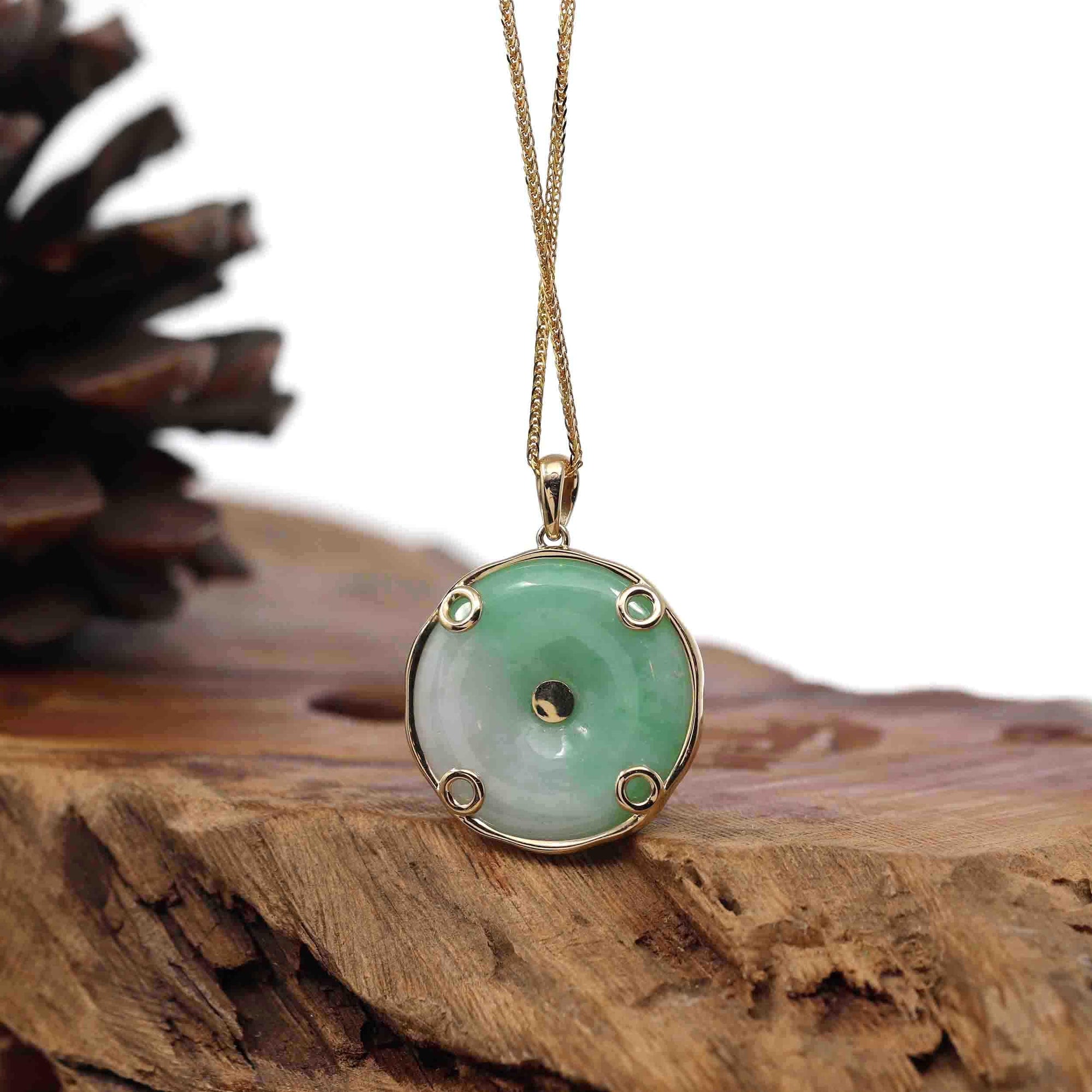 Baikalla Jewelry Jade Pendant Necklace Baikalla "Good Luck Button" Necklace Lavender Jadeite Jade Lucky KouKou Pendant Necklace