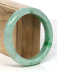 Baikalla Jewelry Jadeite Jade Bangle Bracelet 18k Gold Inlaid Rich Green Jadeite Jade Bangle Bracelet (60.49 mm) 