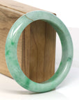 Baikalla Jewelry Jadeite Jade Bangle Bracelet 18k Gold Inlaid Rich Green Jadeite Jade Bangle Bracelet (60.49 mm) 