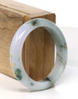 Baikalla Jewelry Jadeite Jade Bangle Bracelet 18k Gold Inlaid Blue-Green Lavender Jadeite Jade Bangle Bracelet (60.49 mm) 