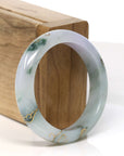 Baikalla Jewelry Jadeite Jade Bangle Bracelet 18k Gold Inlaid Blue-Green Lavender Jadeite Jade Bangle Bracelet (60.49 mm) 