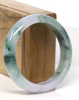 Baikalla Jewelry Jadeite Jade Bangle Bracelet 18k Gold Inlaid Lavender & Blue Green Jadeite Jade Bangle Bracelet (57.54 mm) 