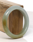 Baikalla Jewelry Jadeite Jade Bangle Bracelet Baikalla "Half Round" Honey Yellow Jadeite Jade Bangle Bracelet (56.74 mm) 