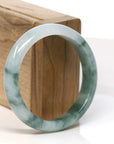 Baikalla Jewelry Jadeite Jade Bangle Bracelet Baikalla "Half Round" Blue Green Jadeite Jade Bangle Bracelet (55.79 mm) 