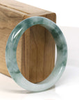 Baikalla Jewelry Jadeite Jade Bangle Bracelet Baikalla "Half Round" Blue Green Jadeite Jade Bangle Bracelet (55.79 mm) 