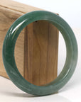 Baikalla Jewelry Jadeite Jade Bangle Bracelet Baikalla "Half Round" Deep Green Jadeite Jade Bangle Bracelet (60.49 mm) 