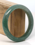 Baikalla Jewelry Jadeite Jade Bangle Bracelet Baikalla "Half Round" Deep Green Jadeite Jade Bangle Bracelet (60.49 mm) 