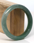 Baikalla Jewelry Jadeite Jade Bangle Bracelet Baikalla "Half Round" Deep Green Jadeite Jade Bangle Bracelet (60.49 mm) 