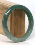 Baikalla Jewelry Jadeite Jade Bangle Bracelet Baikalla "Half Round" Deep Green Jadeite Jade Bangle Bracelet (60.49 mm) 