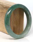 Baikalla Jewelry Jadeite Jade Bangle Bracelet Baikalla "Half Round" Deep Green Jadeite Jade Bangle Bracelet (60.49 mm) 