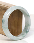 Baikalla Jewelry Jadeite Jade Bangle Bracelet Baikalla "Half Round" 18k Inlay Jadeite Jade Bangle Bracelet (60.61 mm) 