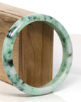 Baikalla Jewelry Jadeite Jade Bangle Bracelet Baikalla "Half Round" 18k Inlay Jadeite Jade Bangle Bracelet (61.98 mm) 