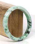 Baikalla Jewelry Jadeite Jade Bangle Bracelet Baikalla "Half Round" 18k Inlay Jadeite Jade Bangle Bracelet (61.98 mm) 