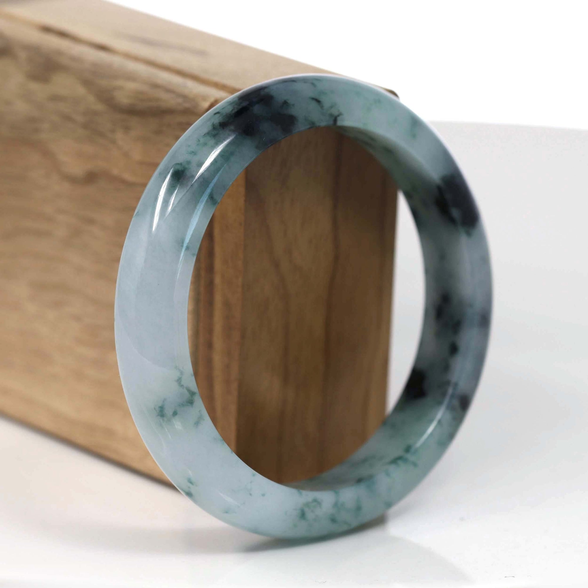 Baikalla Jewelry Jadeite Jade Bangle Bracelet Baikalla Natural Burmese Blue-green Jadeite Jade Bangle Bracelet (58.06mm)