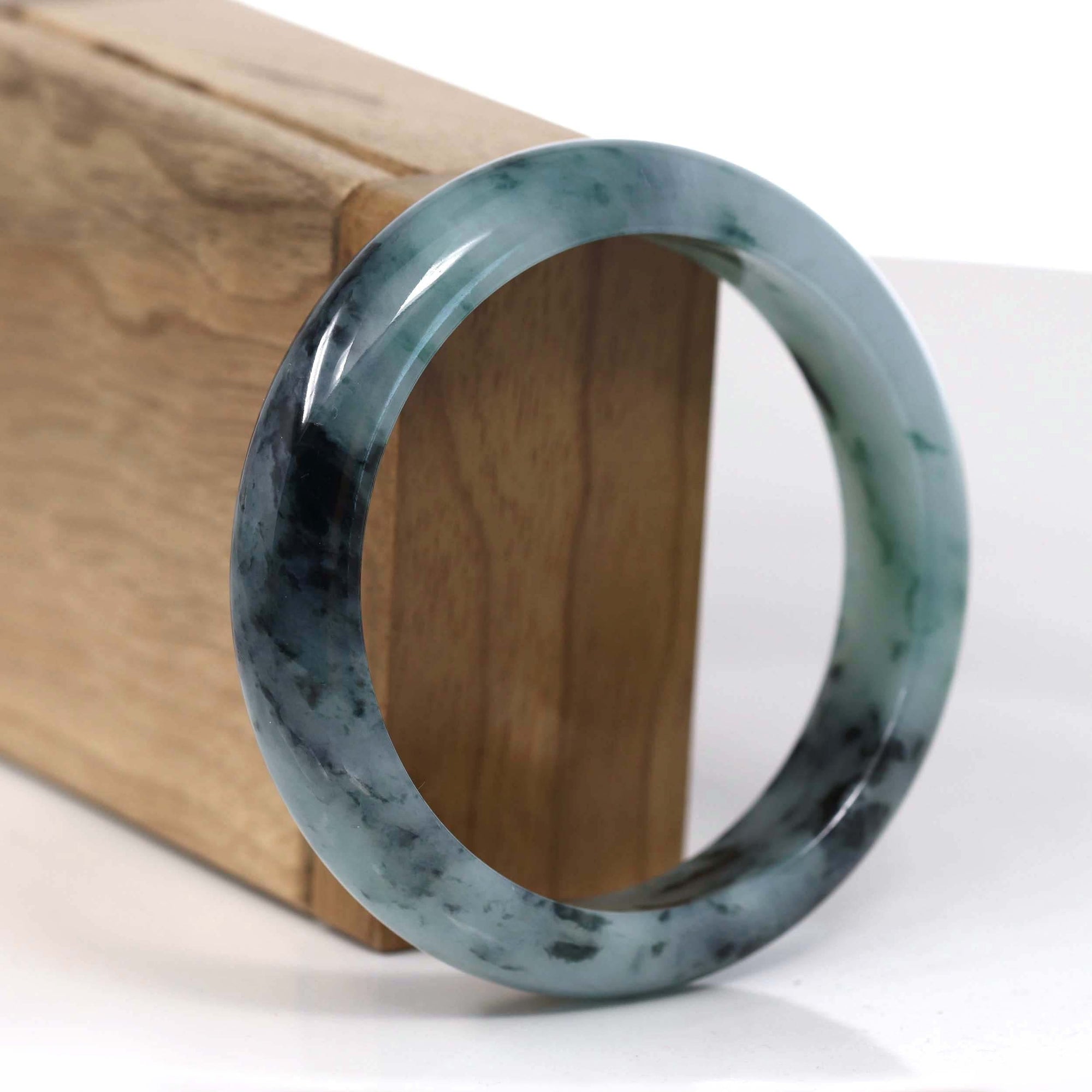 Baikalla Jewelry Jadeite Jade Bangle Bracelet Baikalla Natural Burmese Blue-green Jadeite Jade Bangle Bracelet (55.65mm)#T141