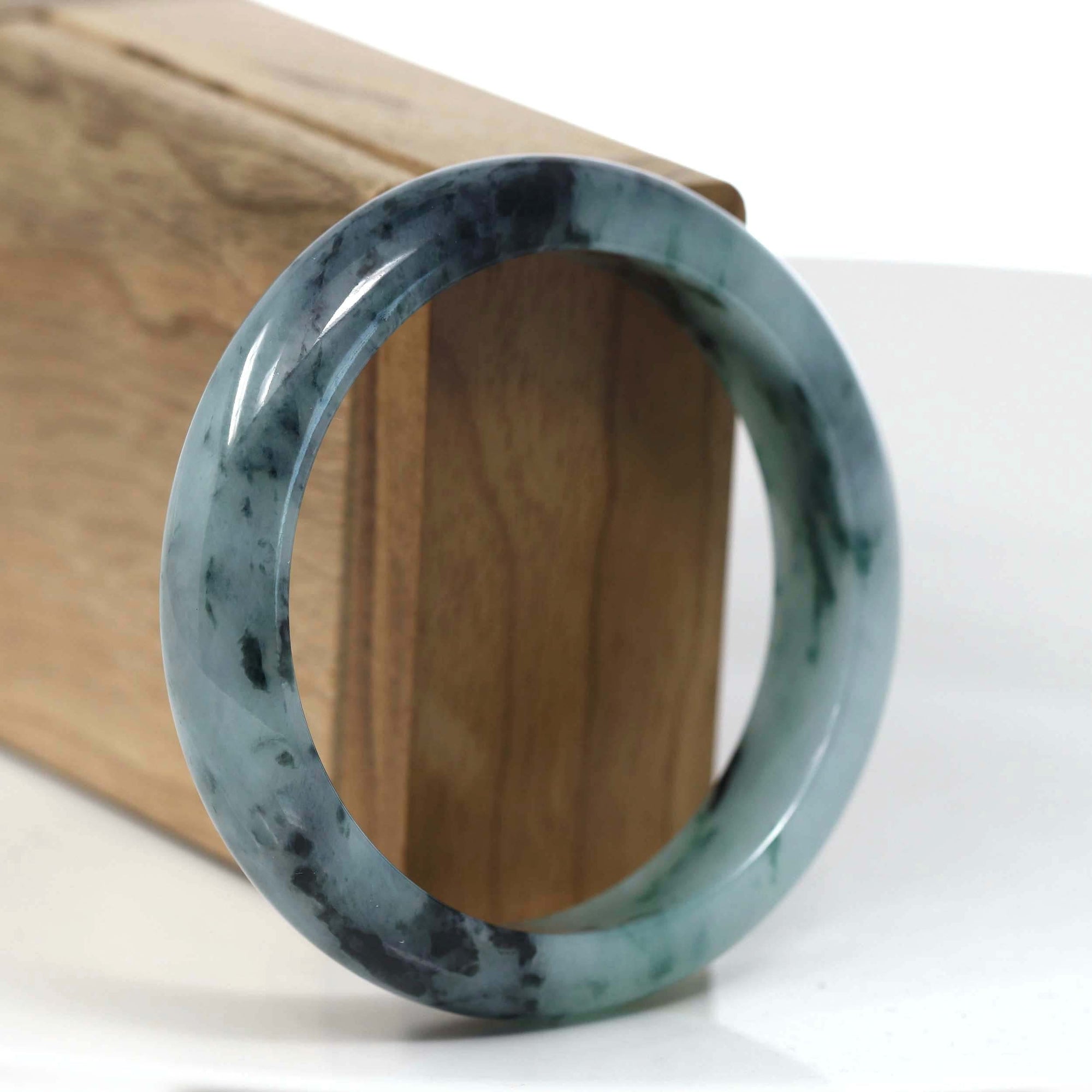 Baikalla Jewelry Jadeite Jade Bangle Bracelet Baikalla Natural Burmese Blue-green Jadeite Jade Bangle Bracelet (55.65mm)#T141