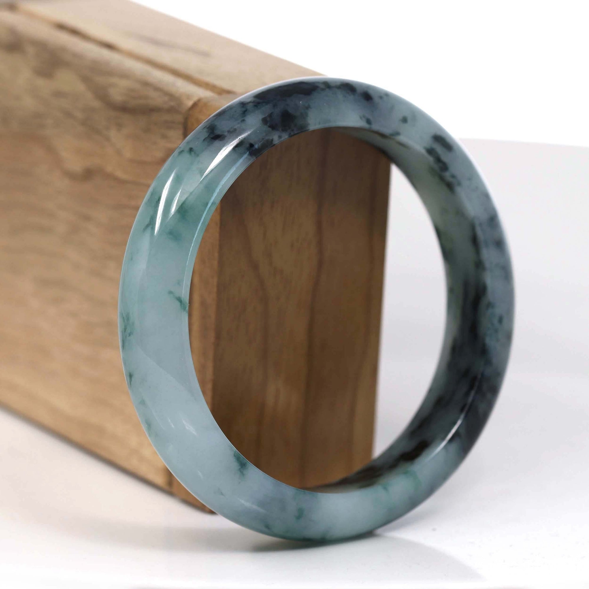 Baikalla Jewelry Jadeite Jade Bangle Bracelet Baikalla Natural Burmese Blue-green Jadeite Jade Bangle Bracelet (55.65mm)#T141