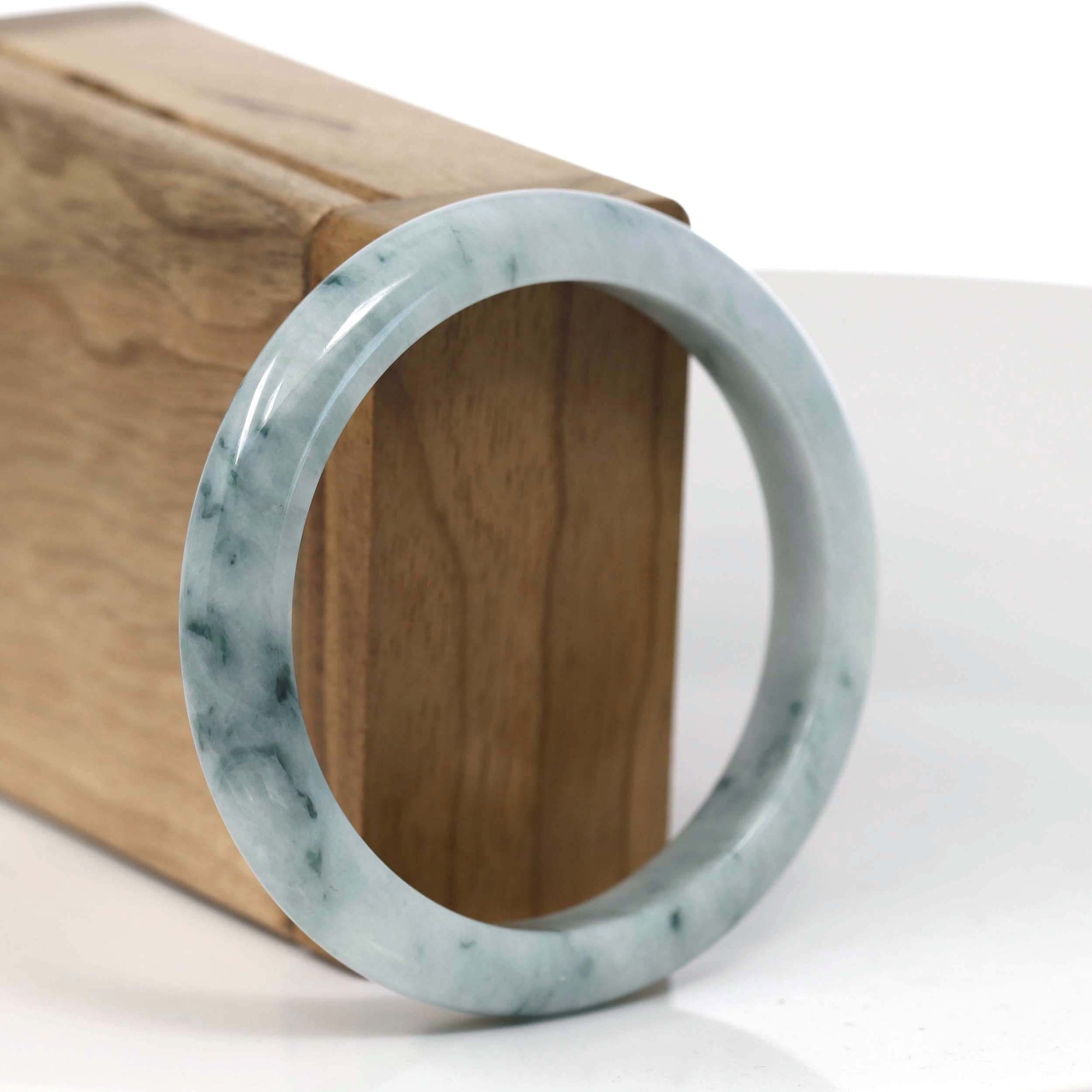 Baikalla Jewelry Jadeite Jade Bangle Bracelet Baikalla Natural Burmese Blue-green Jadeite Jade Bangle Bracelet (55.81mm)#T142