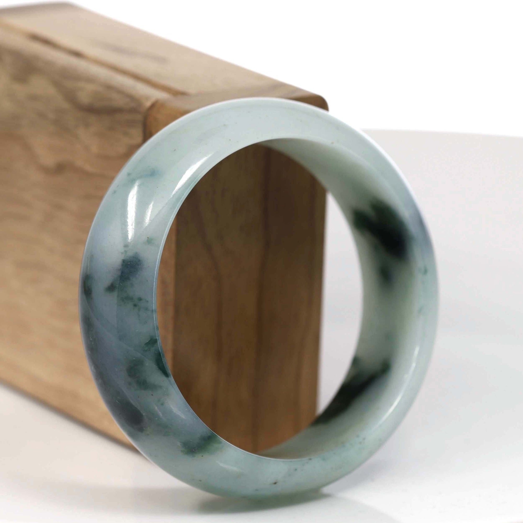 Baikalla Jewelry Jadeite Jade Bangle Bracelet Baikalla Natural Burmese Blue-green Jadeite Jade Bangle Bracelet (56.23mm)#T148