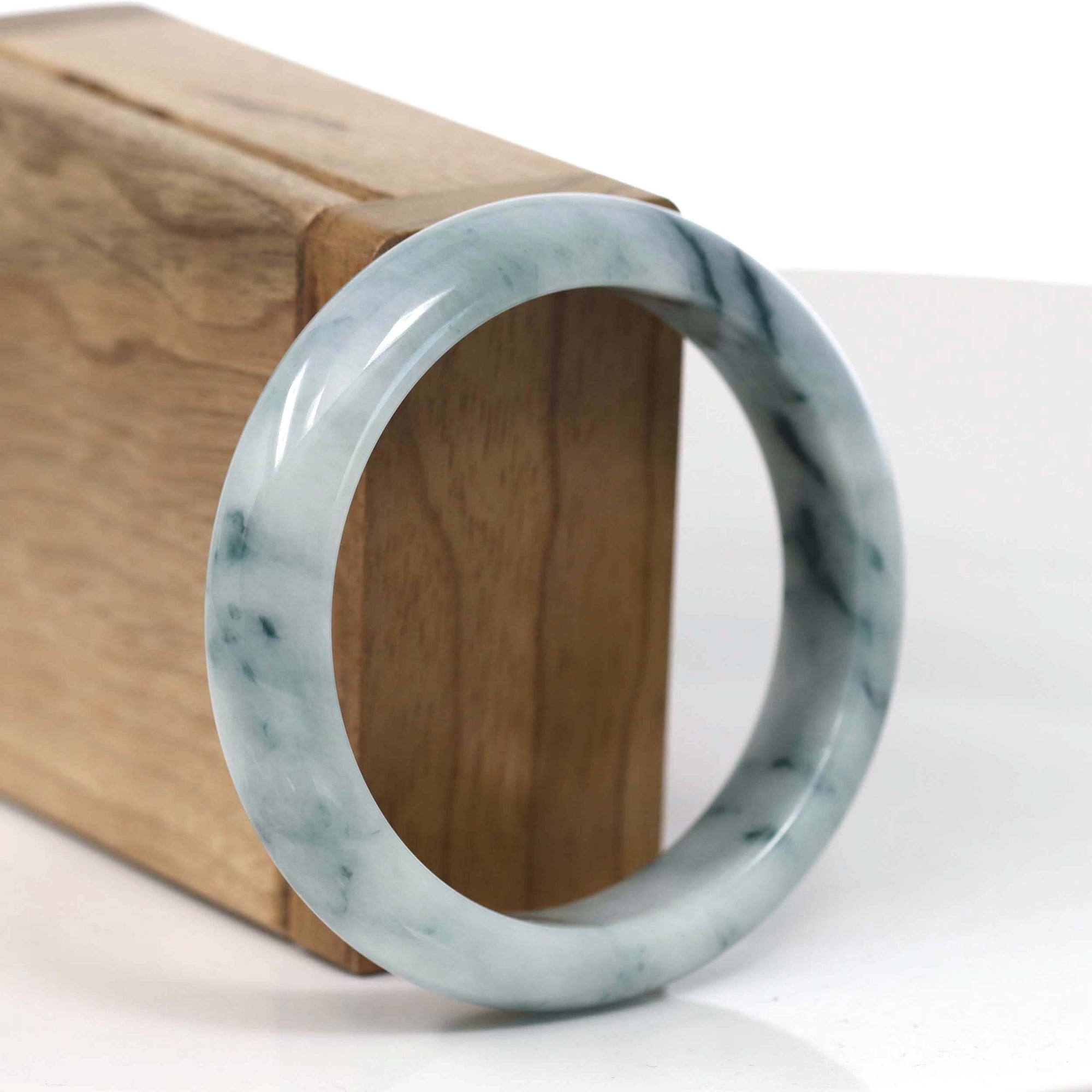 Baikalla Jewelry Jadeite Jade Bangle Bracelet Baikalla Natural Burmese Blue-green Jadeite Jade Bangle Bracelet (55.85mm)#T145