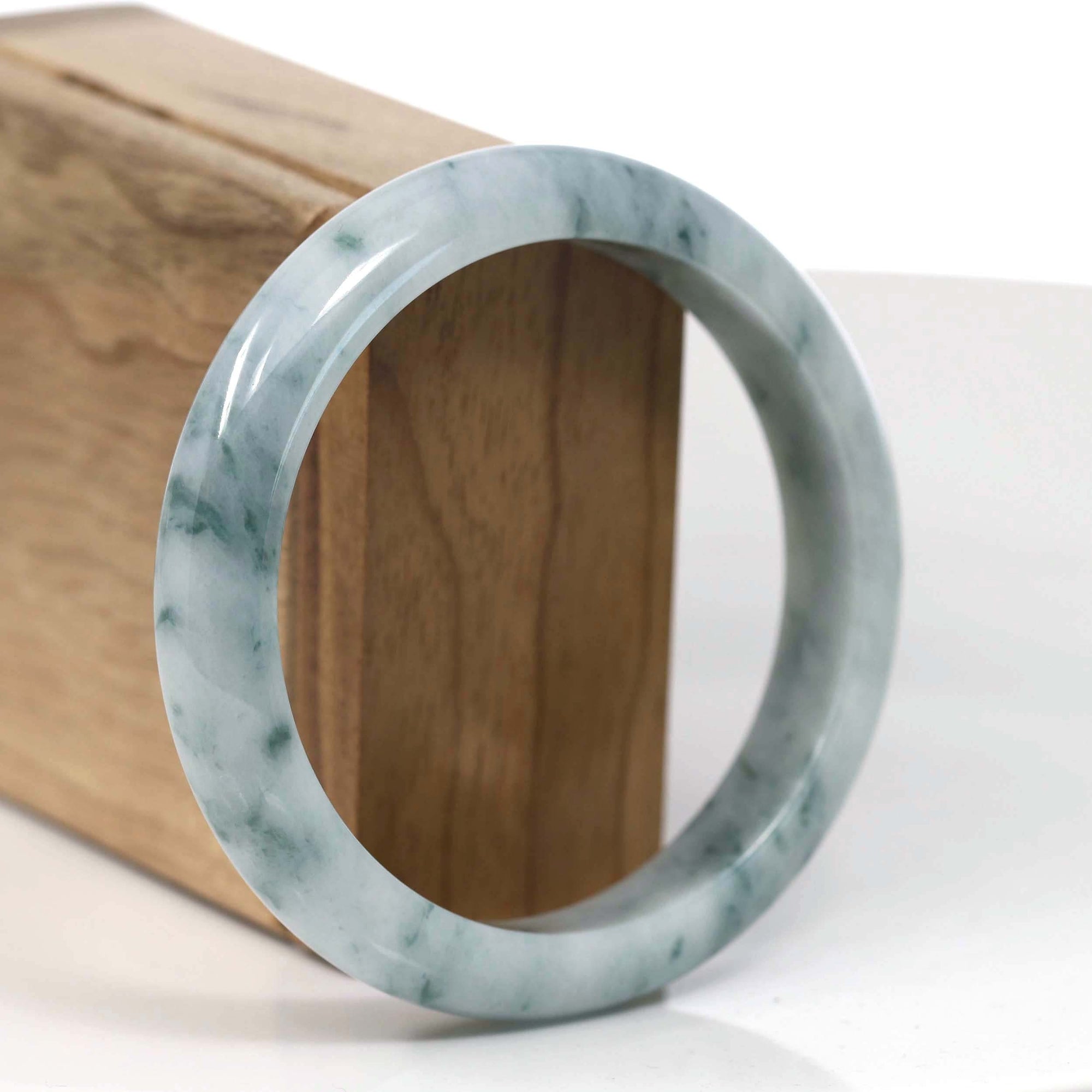 Baikalla Jewelry Jadeite Jade Bangle Bracelet Baikalla Natural Burmese Blue-green Jadeite Jade Bangle Bracelet (59.48mm)