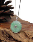 Baikalla Jewelry Jade Pendant Necklace Baikalla "Good Luck Button" Necklace Green Jadeite Jade Lucky KouKou Pendant Necklace