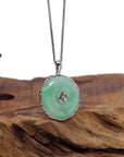 Baikalla Jewelry Jade Pendant Necklace Baikalla "Good Luck Button" Necklace Green Jadeite Jade Lucky KouKou Pendant Necklace