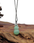 Baikalla Jewelry Jade Pendant Pendant Only 14K White Gold Jadeite Jade Good Luck Hulu Bottle Gourd Necklace