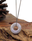 Baikalla Jewelry Jade Pendant Necklace Baikalla "Good Luck Button" Necklace Lavender Jadeite Jade Pendant