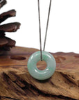 Baikalla Jewelry Jade Pendant Necklace Baikalla "Good Luck Button" Necklace Green Jadeite Jade Pendant For Men