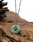 Baikalla Jewelry Jade Pendant Necklace Baikalla "Good Luck Button" Necklace Green Jadeite Jade Pendant