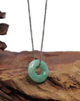 Baikalla Jewelry Jade Pendant Necklace Baikalla "Good Luck Button" Necklace Green Jadeite Jade Pendant