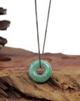 Baikalla Jewelry Jade Pendant Necklace Baikalla "Good Luck Button" Necklace Green Jadeite Jade Pendant