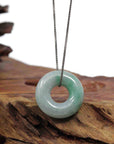 Baikalla Jewelry Jade Pendant Necklace Baikalla "Good Luck Button" Necklace Green Jadeite Jade Pendant For Men