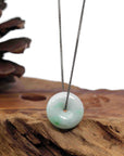 Baikalla Jewelry Jade Pendant Necklace Copy of Baikalla "Good Luck Button" Necklace Ice Green Jadeite Jade Pendant