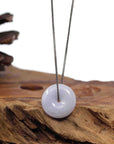 Baikalla Jewelry Jade Pendant Necklace Baikalla "Good Luck Button" Necklace Lavender Jadeite Jade Lucky Ping An Kou Pendant