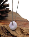 Baikalla Jewelry Jade Pendant Necklace Baikalla "Good Luck Button" Necklace Lavender Jadeite Jade Lucky Ping An Kou Pendant