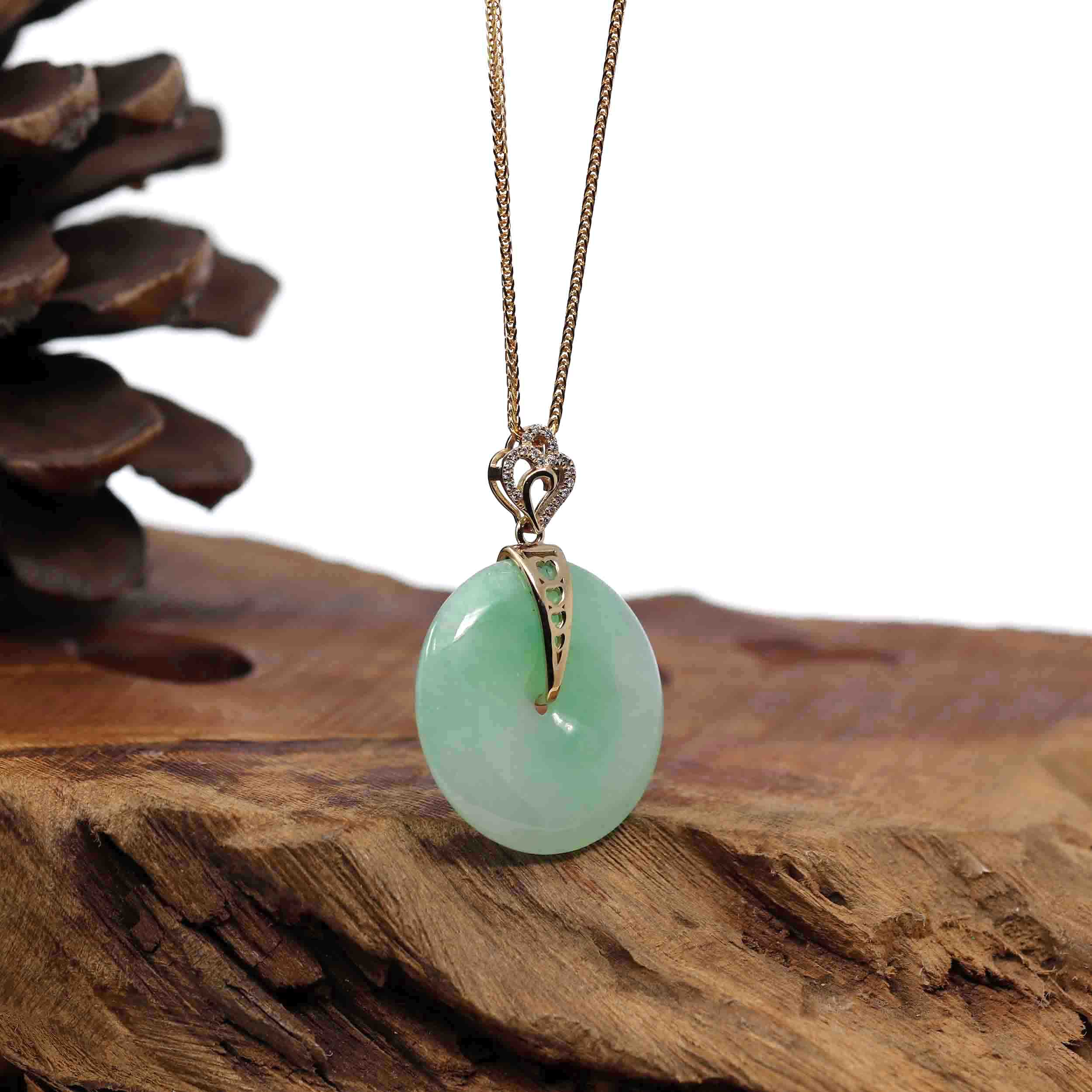 Jade Dolphin Pendant on 18” 14kt selling Chain