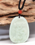 Baikalla Jewelry Jade Pendant Necklace Baikalla™ Genuine HeTian White Nephrite Jade Dragon Pendant Necklace