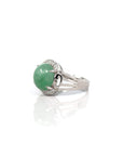 Baikalla Jewelry Jadeite Engagement Ring Baikalla™ Sterling Silver Natural Imperial Green Oval Jadeite Jade Ring