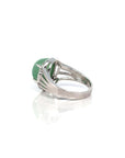 Baikalla Jewelry Jadeite Engagement Ring Baikalla™ Sterling Silver Natural Imperial Green Oval Jadeite Jade Ring